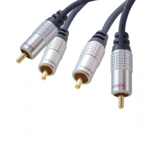 High End Audiokabel, 2 x Cinch Stecker / 2 x Cinch Stecker