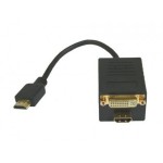 HDMI Y-Adapter, 1 x HDMI Stecker an 1 x DVI Buchse + 1 x HDMI Buchse, Länge: ca. 20cm
