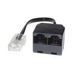 ISDN Mehrfachadapter, 2 Port, ungeschirmt, 10 cm Kabel 