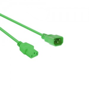 Kaltgeräte Netzverlängerungskabel grün, C13-C14