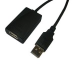 USB 2.0 Repeaterkabel, aktiv, mit integriertem Verstärker, 3-fach kaskadierbar, Länge: 5 m