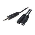 Audio Y-Kabel, 3,5 mm Klinkenstecker / 2 x 3,5 mm Klinken- buchse, Länge: ca. 20 cm