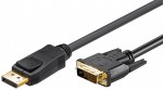 Displayport Adapterkabel, Displayport Stecker an DVI Stecker Länge: 2 m