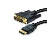 HDMI Anschlusskabel, HDMI Stecker (19-pol.) an DVI 18+1  Stecker, schwarz, Länge: 1 m