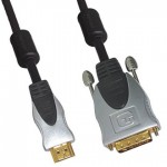 High End HDMI Anschlusskabel, HDMI Stecker (19-pol.) an DVI Stecker, dreifach geschirmt, Länge: 5 m
