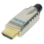 HDMI Stecker 19pol, Vollmetall, Lötversion 